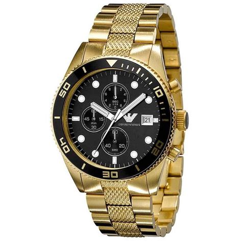 emporio armani gold watch men